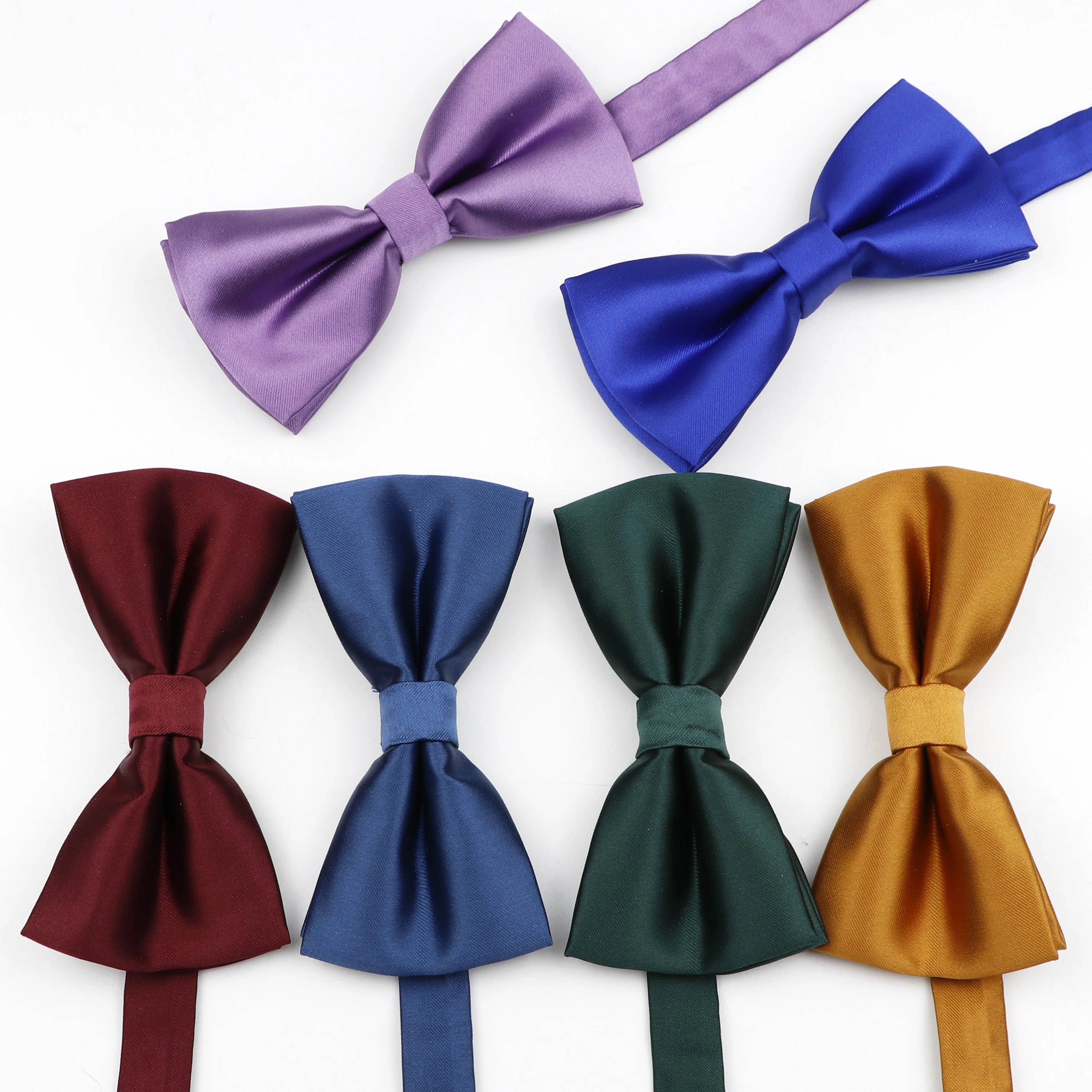 

Men's Polyester Bowtie Fashion New Solid Color Butterfly Bowknot High Quality Wedding Party Business Adjustable Bow Tie Red Blu