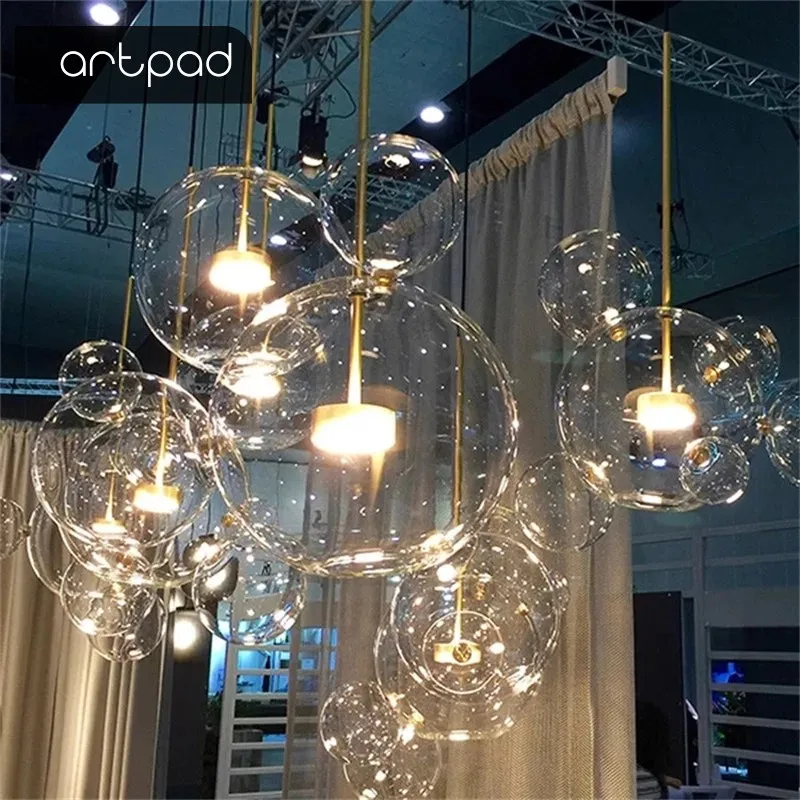 

Artpad Glass Pendant Light for Dining Room Customized Bublle Glass Led Pendant Lamp Bar Kitchen Restaurant Lighting