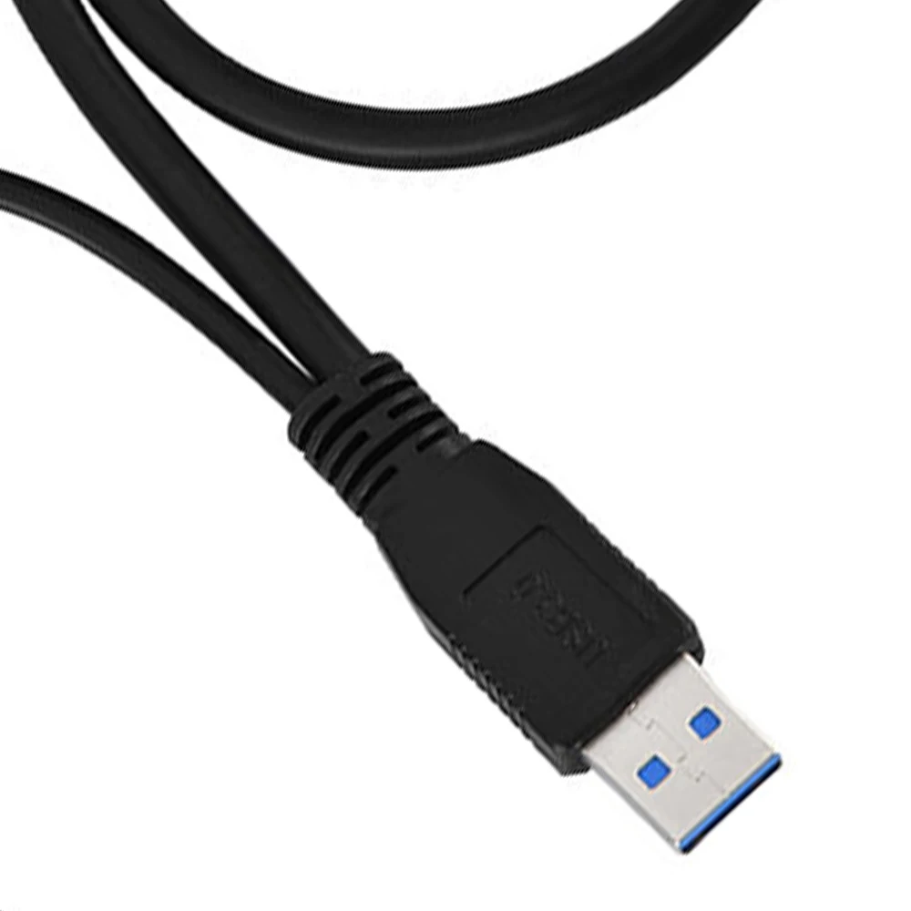 Hard Disk Data Cable Dual USB 3.0 A Male to Micro-B Male+Male Power Supply Y Cable for Hard Drive HDD