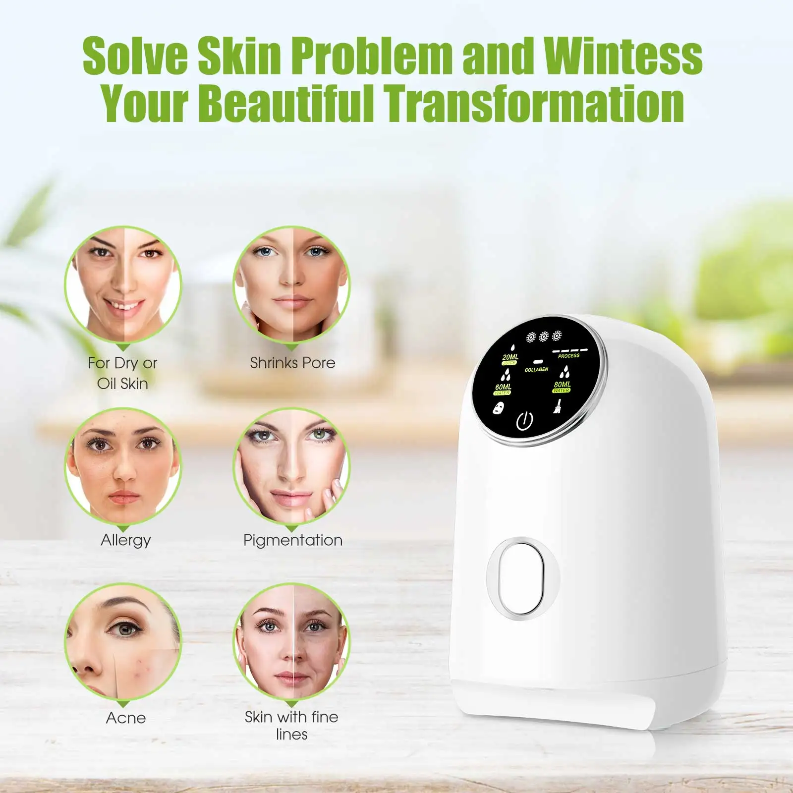 DIY Facial Mask Maker Machine Automatic Fruit Vegetable Mask Collagen for Pregnant Moisturizing Anti Aging Beauty Skin Care Tool