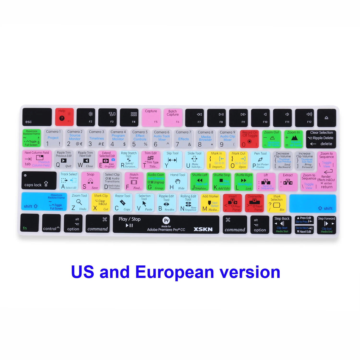 XSKN Premiere Pro Shortcuts silicone Keyboard Cover Skin for Apple Magic Keyboard MLA22LL/A , MLA22B/A Laptop Protective Film