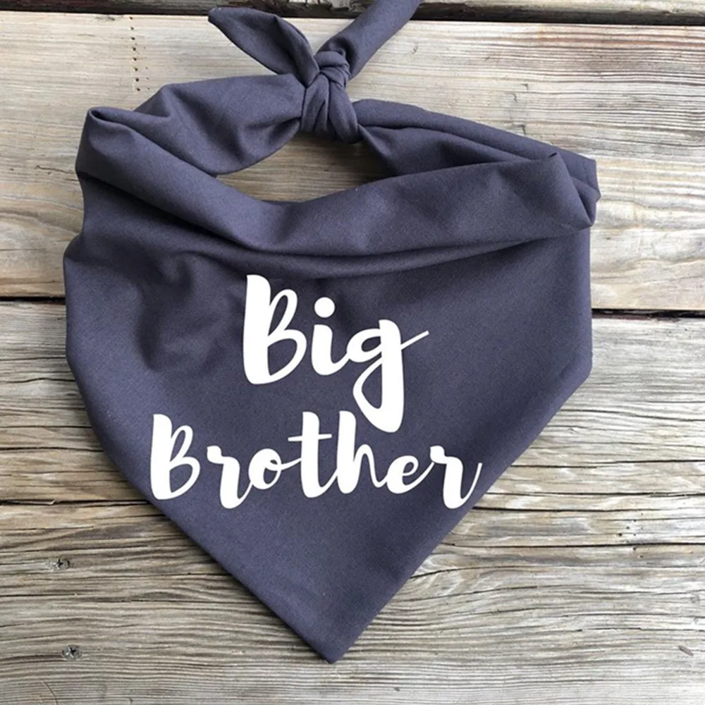 Custom Big brother Dog pregnancy announcement dog bandana baby pregnancy announcement to husband grandparents family solid color