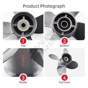 Honda Stern Propeller, 8 PS, 9,9 PS, 10 PS, 15 PS, 20 PS, 9 1/4*10 Motorboot, 4 Klinge, Schraubenaluminium, 8 Spline Marine Motorteil 7 Hauptverkäufe Honda Stern Motor 20 PS 4 -maler Preis - №4