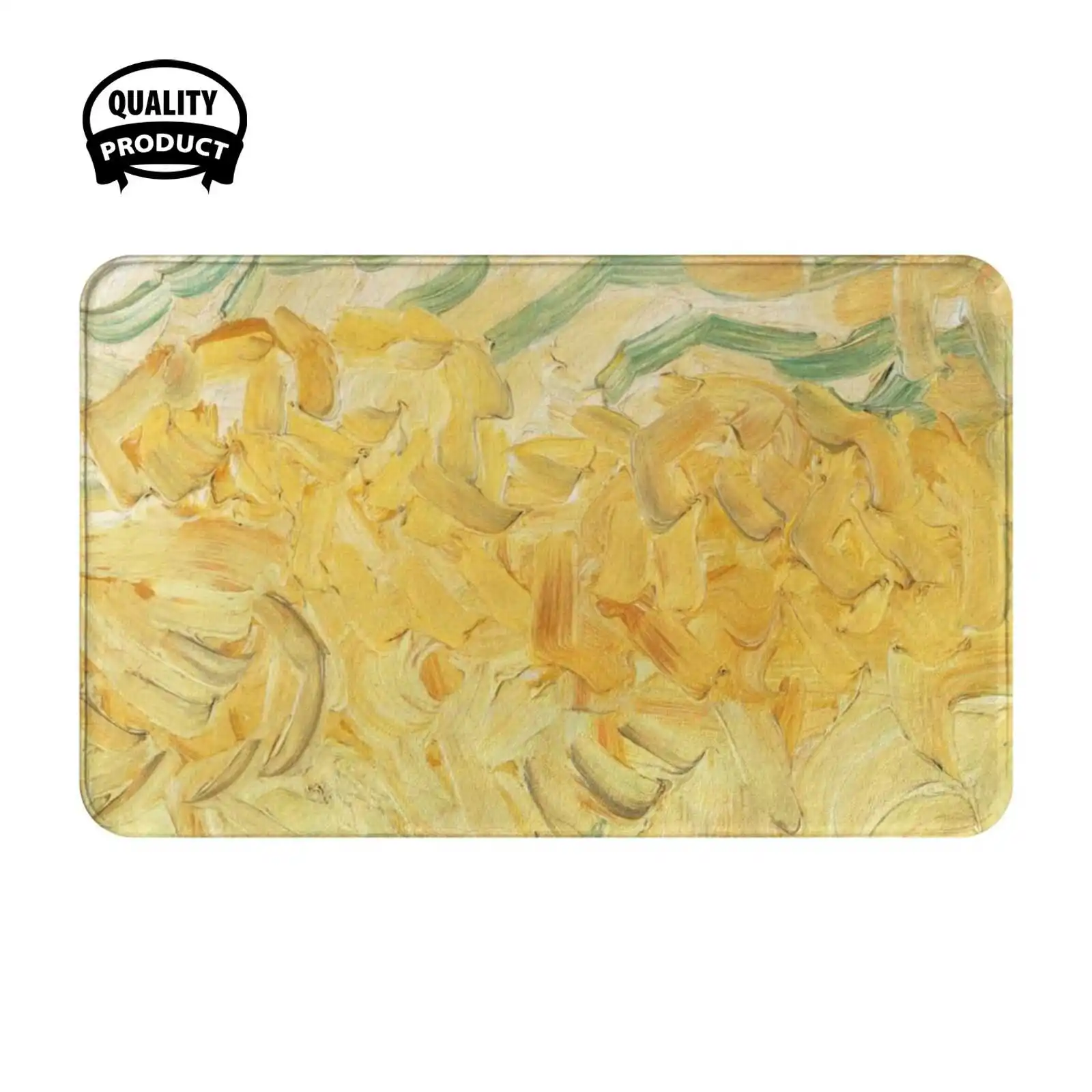 Vincent Van Gogh - Wheat Fields With Reaper , Auvers Detail 3 Of 3 Soft Cushion Home Carpet Door Mat Car Rug Vincent Van Gogh