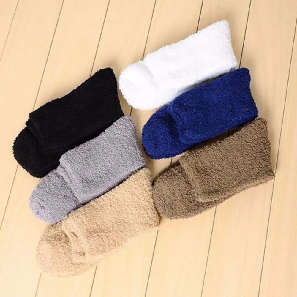 NEW 1 Pair Comfortable Extremely Cozy Pure Cashmere Socks Men Women Winter Warm Sleep Bed Floor Home Fluffy Socks Hot Sale image 2