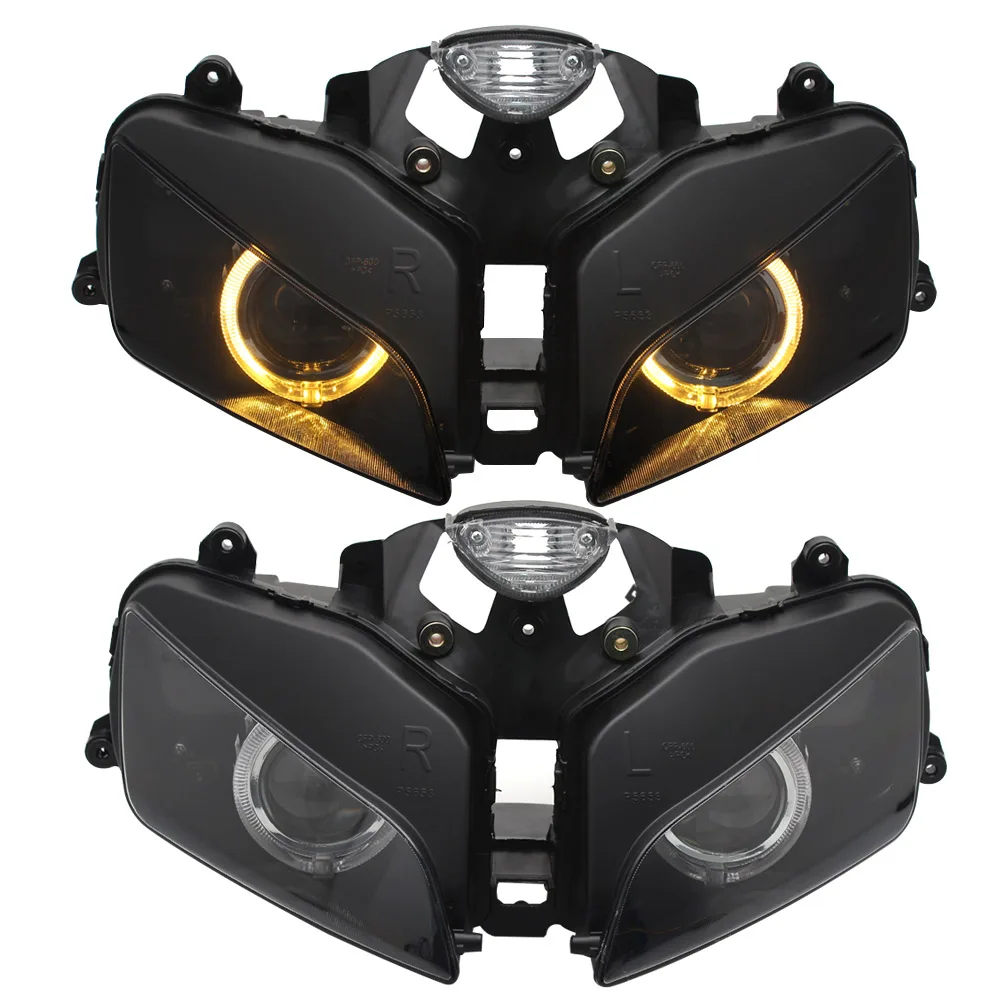 Motorcycle Headlight Fully Assembled Projector Headlamp Devil Eyes Light For Honda CBR600RR F5 2003 2004 2005 2006