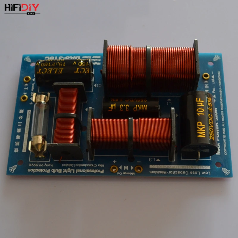 HIFIDIY DAS-318C 3 Way 3speaker Unit (tweeter + mid +bass )HiFi Professional Speakers audio  Frequency Divider Crossover Filters