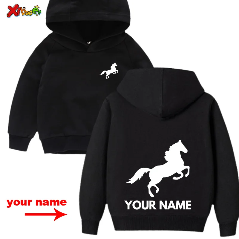 Hoodie Girls Kids Hooded Sweatshirts Children\'s Hoodies Hoodies Personalised Horse Riding Hoodie Gift for Boys Kids Sweatshirts