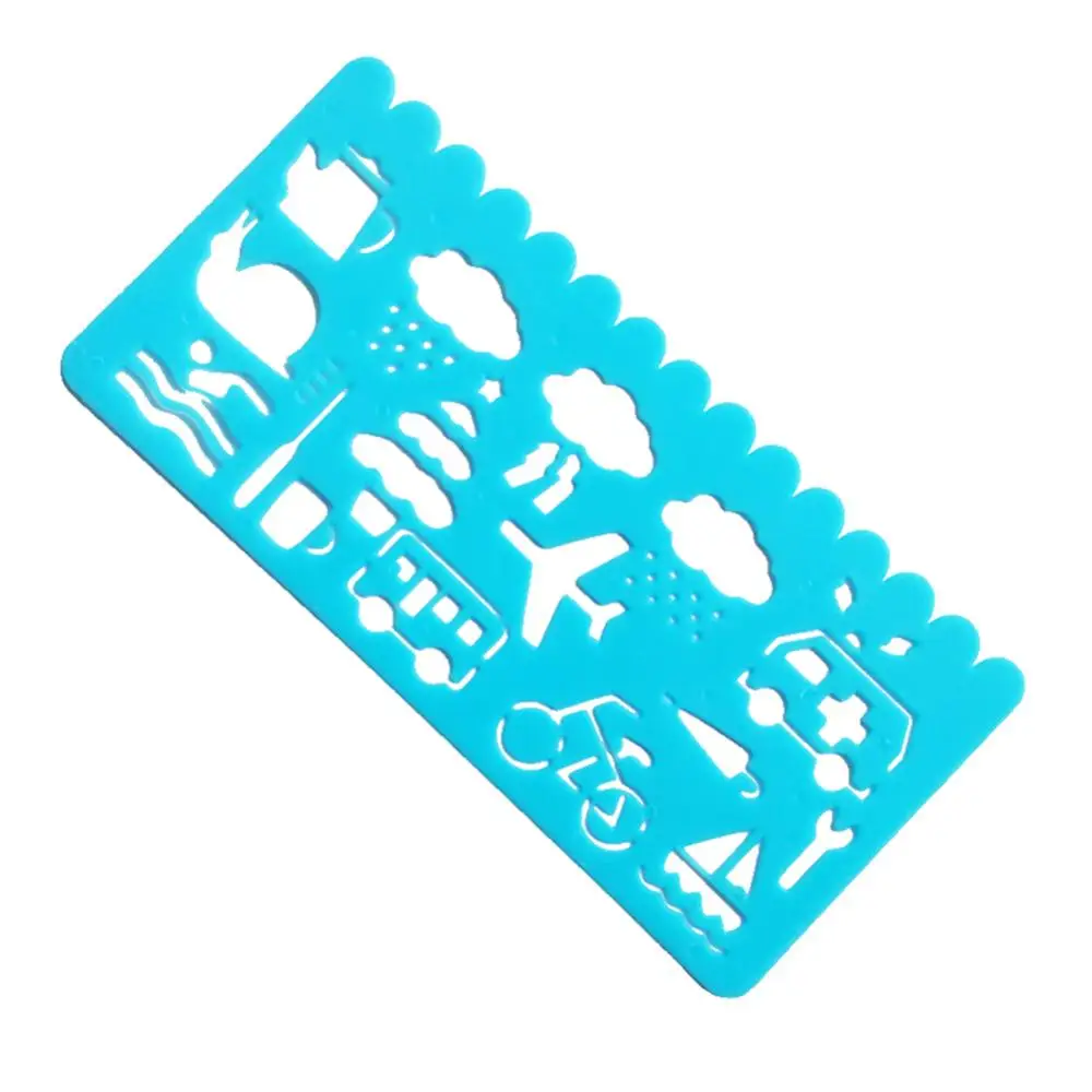 4Pcs Template Image Ruler DIY Paper Card Craft Painting Stencil Drawing Tool Drawing ruler drawing template School supplies