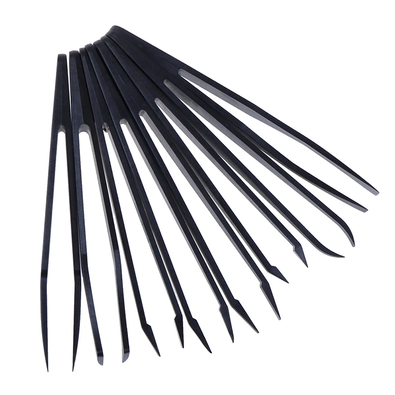Kit di pinzette elettroniche antistatiche in fibra di carbonio da 8 pezzi Set di utensili manuali per riparazione PCB con pinze in plastica ESD