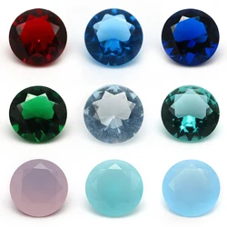 Free Shipping 50pcs/lot 3.0~12mm Various Color Loose Glass Stone Round Brilliant Cut Glass Synthetic Gems Stone For Jewelry