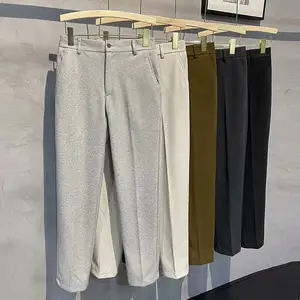 男性用の厚手のウール生地スーツ,カジュアルなパンツ,ストレート,韓国のファッション,ビジネスパンツ,男性用衣類 (ベルトなし) - AliExpress 男性用の厚手のウール生地スーツ,カジュアルなパンツ,ストレート,韓国のファッション,ビジネスパンツ,男性用衣類 (ベルトなし) - AliExpress