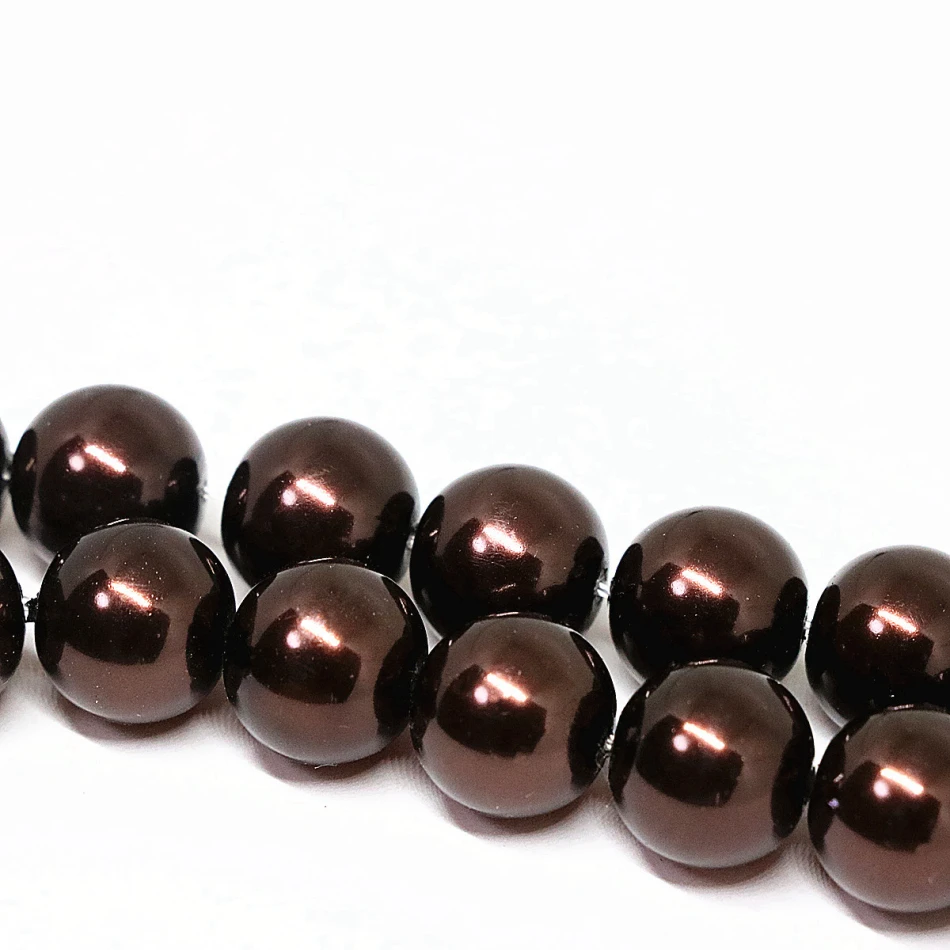 AA+ beads Vintage chocolate round imitation shell pearl factory outlet jewelry making for gift necklace loose beads 4-14mm 15\