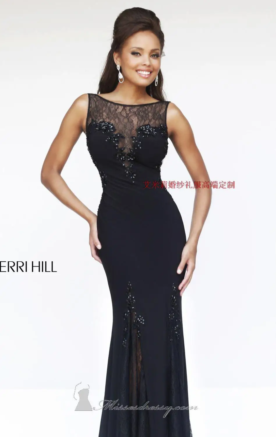 free shipping robe de soiree Cheap new fashion backless vestido de festa black long lace party gown mother of the bride dresses