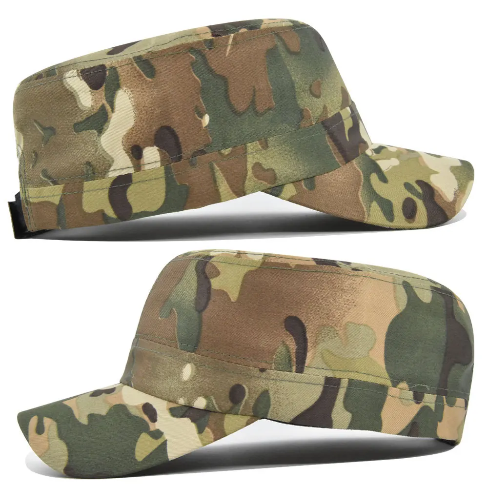 Classic Vintage Flat Top Men Tactical Army Camouflage Flat Cap Hats For Women Men Summer Camo Army Baseball Caps Adjustable