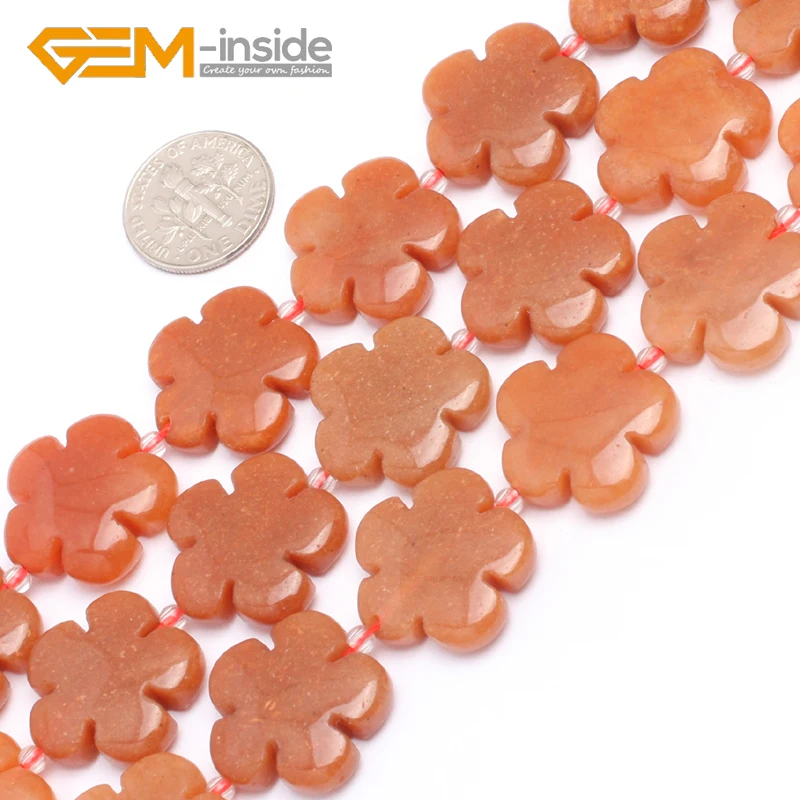 Natural 20mm Carved Flower Assorted Material (Pink Quartzs Jades Fluorite Jaspers Agates) Beads For Jewelry Making Beads 15\