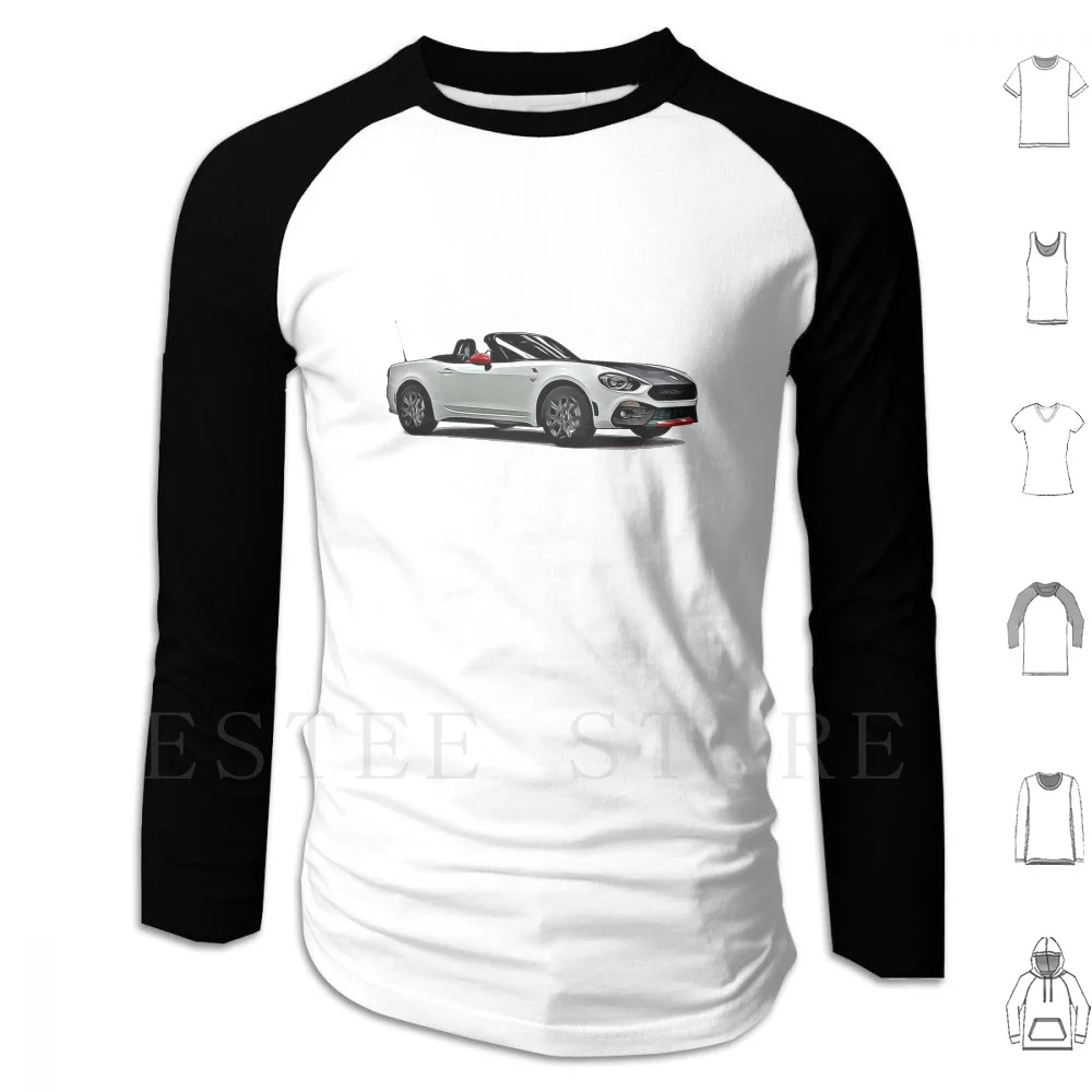 Abarth 124 Cartoon Hoodies Car V8 V10 V12 Cool Flag Engine Racing Sports Pagani Automotive Cute Cartoon Italian