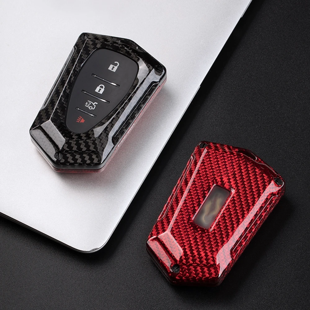 

Auto Remote Smart Key Fob Cover For Chevrolet Chevy Camaro Luxury Real Carbon Fiber Keychain Black/Red Shell Case Cap Box Trim