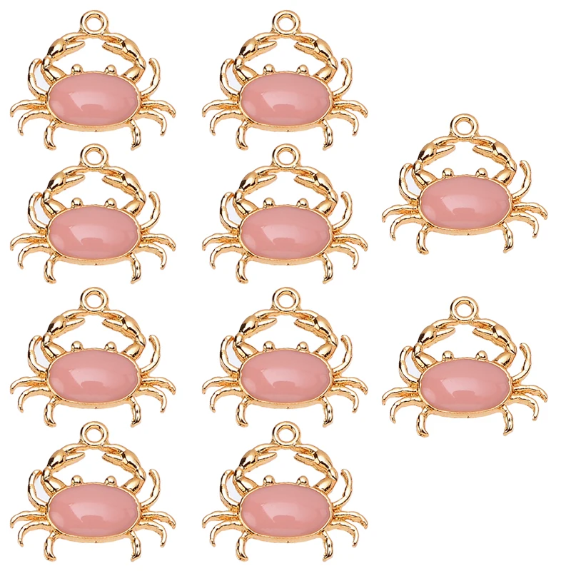 20Pcs Cute Cartoon Little Crab Dripping Oil Charm Pendant Accessories Wholesale DIY Bracelet Necklace Jewelry Making Supplies