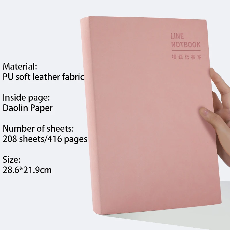 Large Thick A4 Notebook 416 Pages Horizontal Format Daily Writing Planner Office School Supplies Stationery Sketchbook