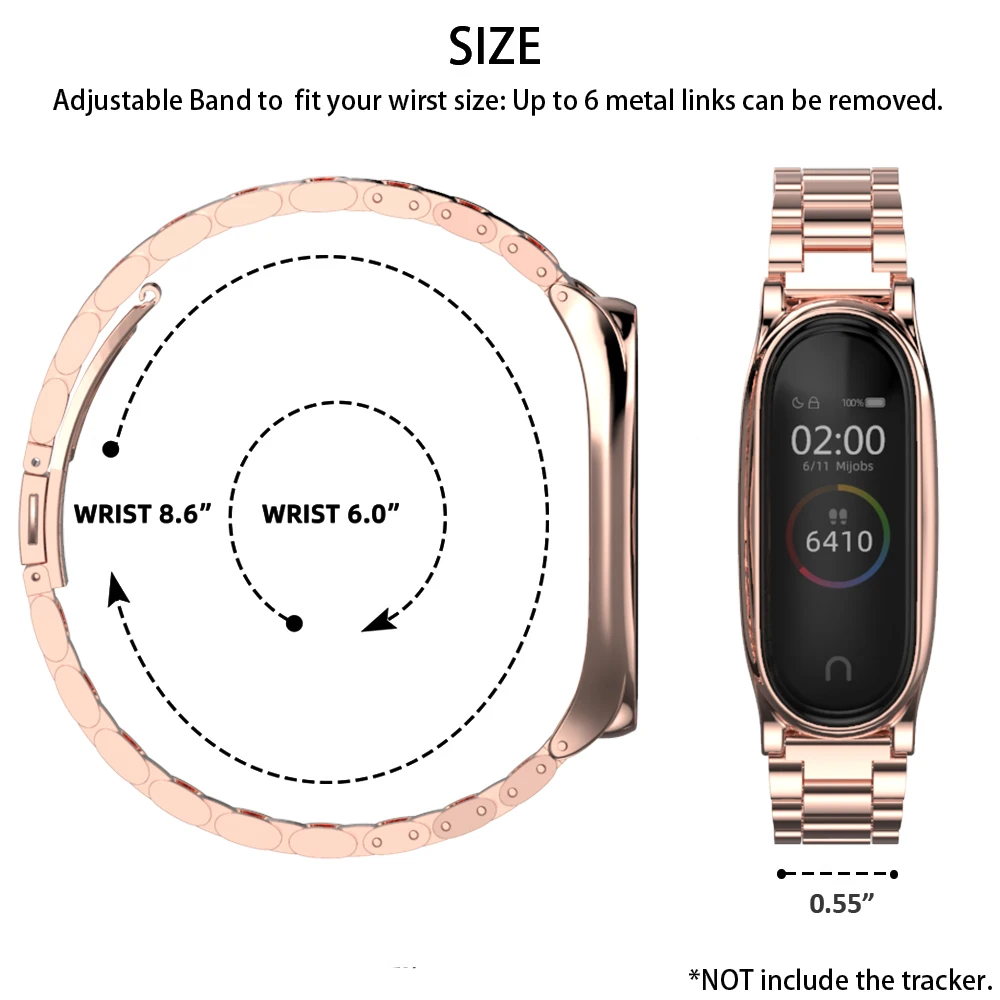 금속 스트랩 Mi 밴드 5 4 3 스테인레스 스틸 팔찌 Mi 밴드 6 스트랩 Mi 밴드 3 Xio mi 밴드 남성용