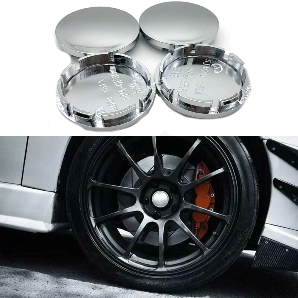 4Pcs ABS Chrome Wheel Center Cap Hub Tyre Rim Hub Cover Universal 56mm Automotive Hubcaps