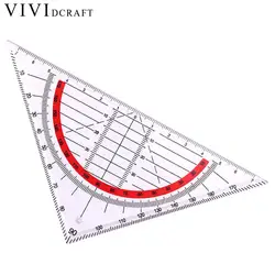 Vividcraft-Regla triangular de plástico funcional para niños, herramientas de ángulo de retales, regla de papelería Re X1V2