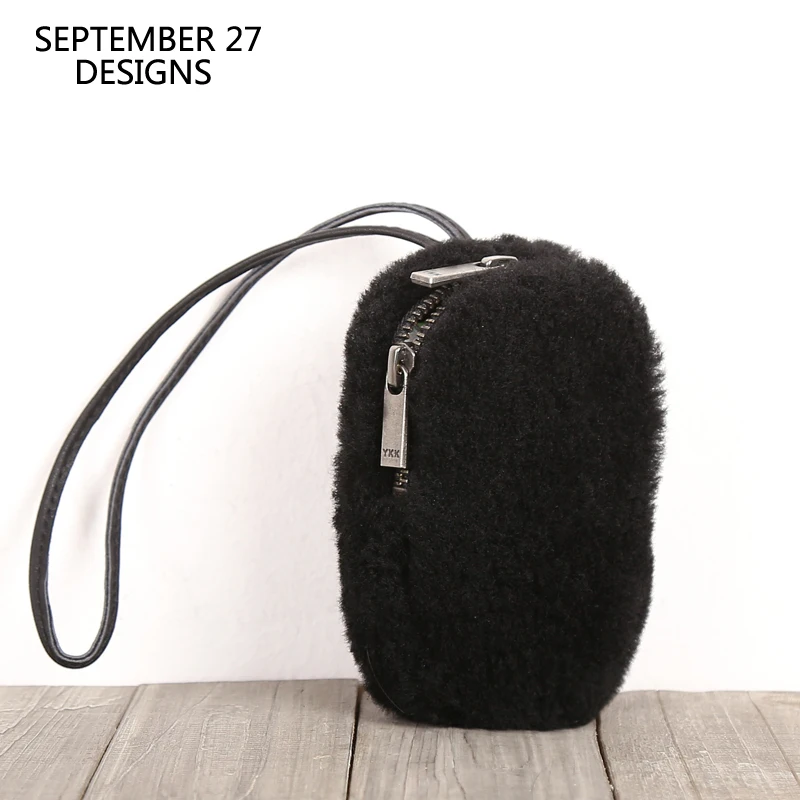 Storage Coin Purses Women Genuine Leather Handmade Mini Hand Bag Zipper Key Wallet Sheepskin Casual Organizer Small Pouch