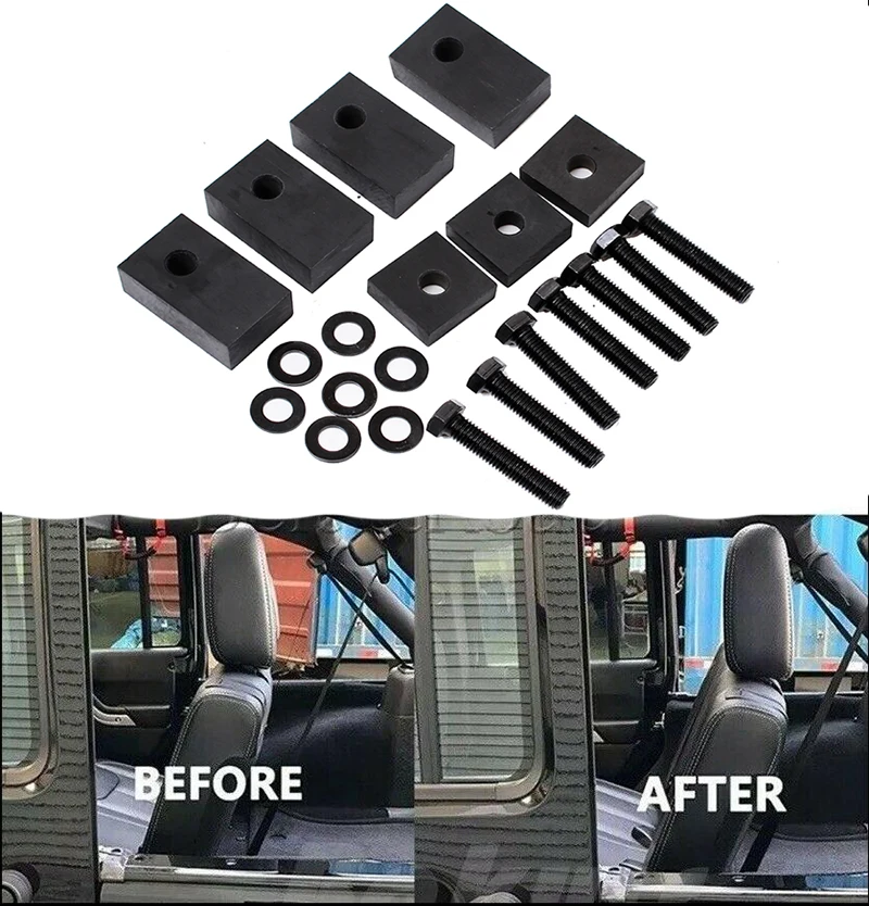 Kit reclinable de asiento trasero para puerta Jeep Wrangler JK JL4 2007-2019 2020 2021, juego de arandelas de pernos de montaje Delrin, piezas de