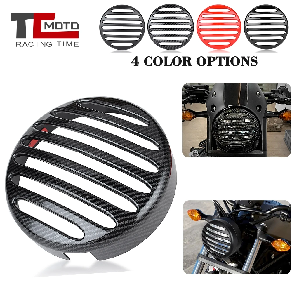 

For Honda CMX500 Rebel CMX 500 300 Rebel500 2017 2018 2019 Motorcycle Headlight Grill Cover ABS Black Head Lamp Guard Protector