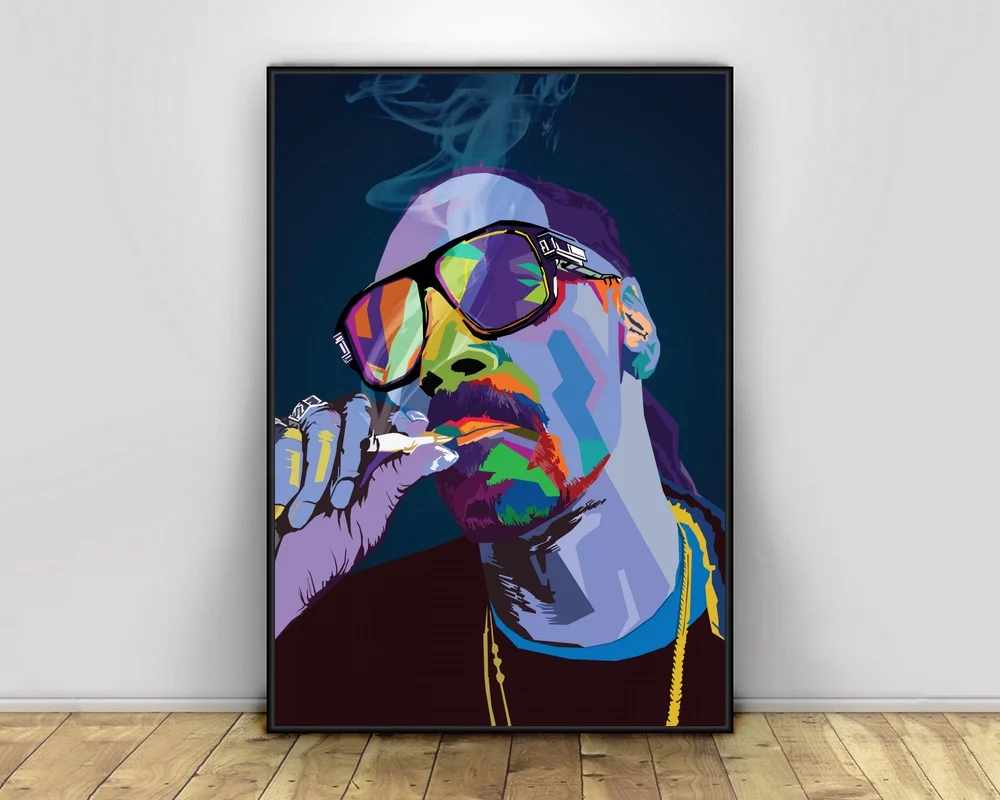 Snoop Dog Pop Art Hiphop Rapper Music Singer Poster Print Wall Art Canvas Painting Home Decor Canvas Print (No frame)