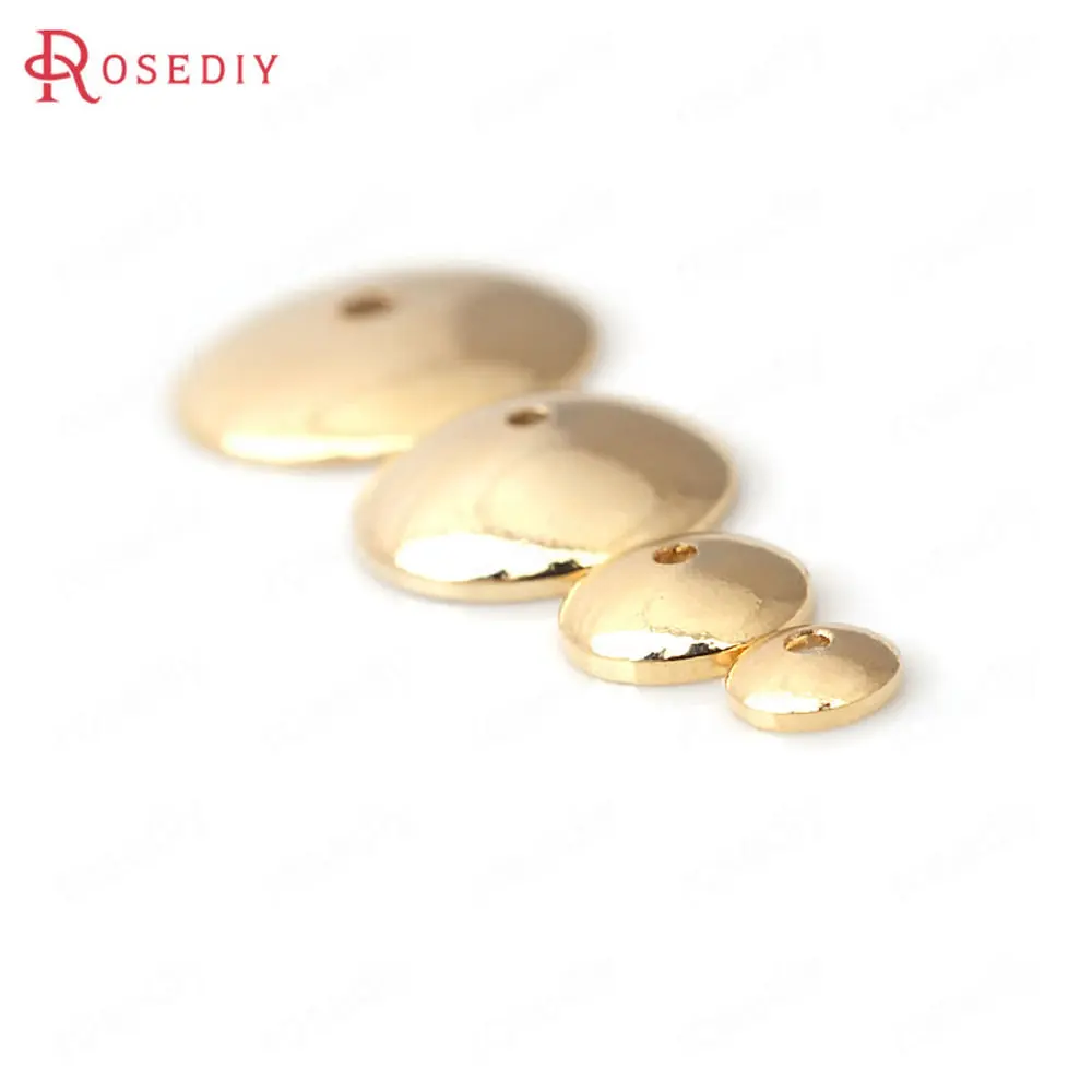 

(D171)20 pieces 4mm 6mm 8mm 10mm 12mm High Quality Champagne Gold Color Plated Brass Glossy Beads Caps Jewelry Accessories