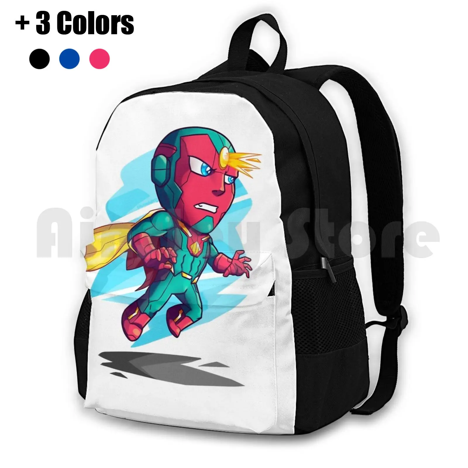 Robot Outdoor Wandelen Rugzak Rijden Klimsport Tas Robot Android Held Superheld Cape Groene Rode Magie