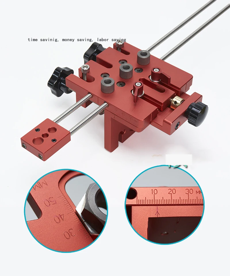 Perforadora 3 en 1 para carpintería, posicionador, guía, localizador, plantilla, Kit de sistema de carpintería, herramienta de bricolaje para trabajar la madera de aleación de aluminio
