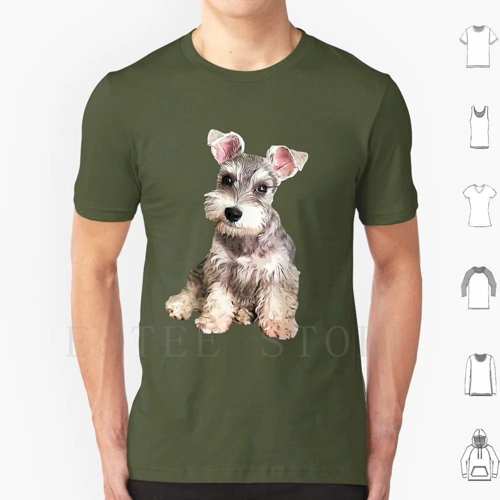 Camiseta de Schnauzer en miniatura para hombre, Camiseta de algodón 6xl, Mini Schnauzer Schnauzer en miniatura, Mini Schnauzer gigante estándar, lindo perro