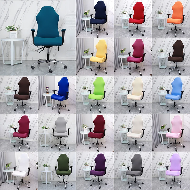 

1Pc Gaming Chair Cover Spandex Office Chair Cover Elastic Armchair Seat Covers for Computer Chairs Slipcovers Solid Color