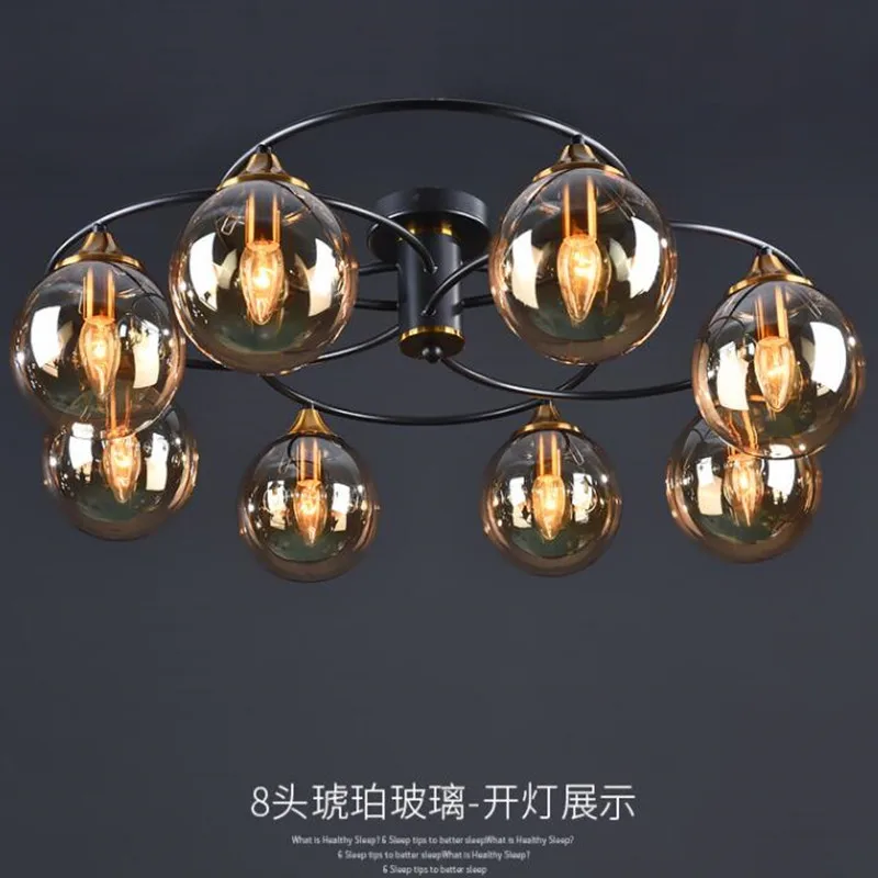 

Foyer Glass LED Pendant Lights Luminaire Suspension Creative Dining room Bedroom Round Hanglamp Home Deco Minimalist E14 Bulb