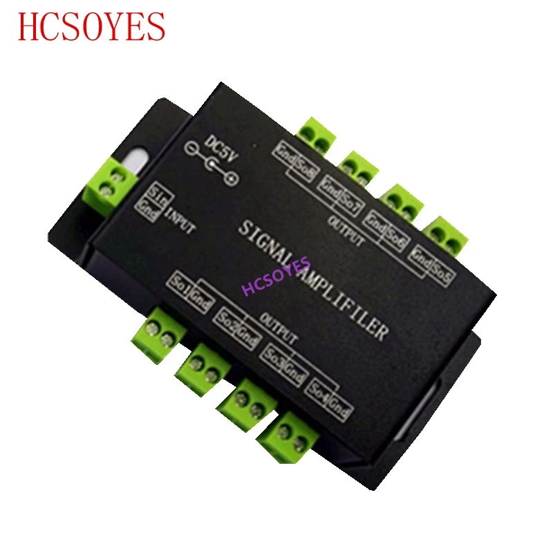 

DC5V-24V Signal Amplifier via SPI output signal Symphony 8 control group Amplifier for music controller ws2811 5050 led strip