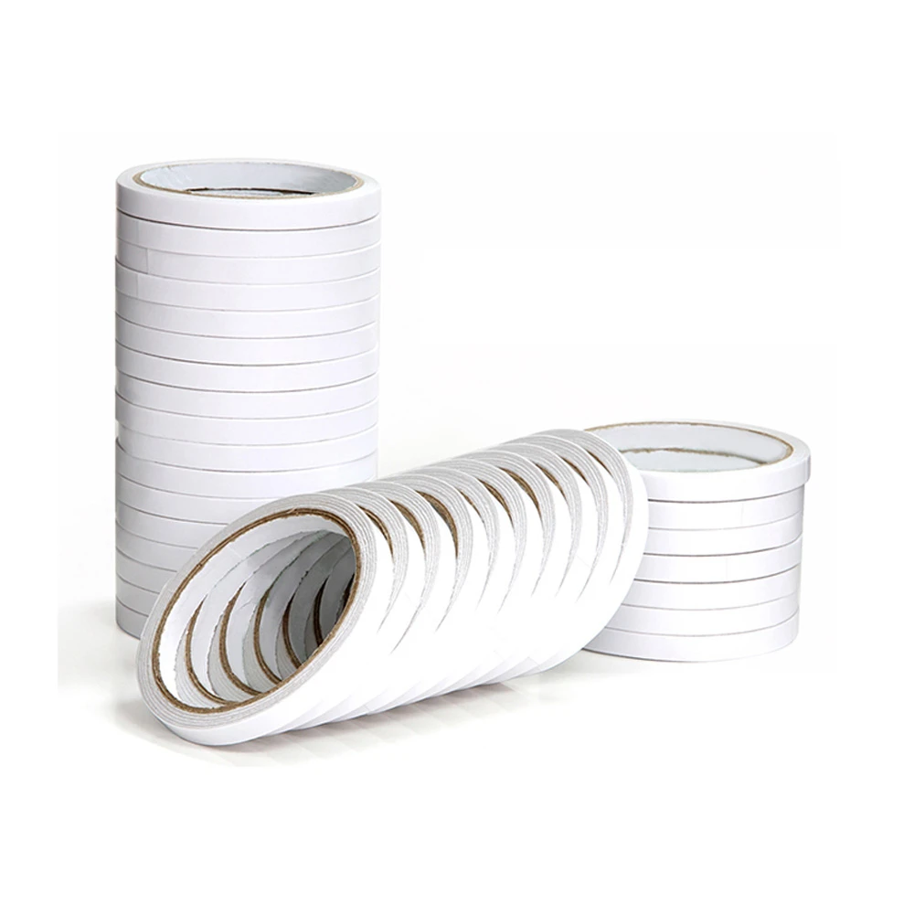 10M Biały Super Mocny Papier Ultra Cienka Bawełniana Dwustronna Taśma O Wysokim Przyczepności 8mm 10mm 12mm