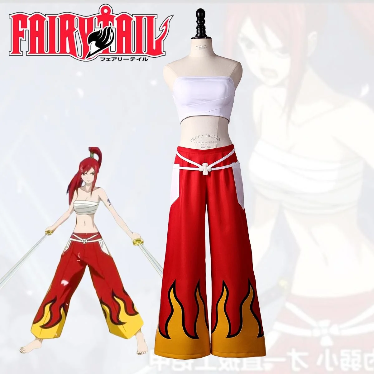 

Anime Fairy Tail Cosplay Costume Erza Scarlet Cosplay Costume Brand Japanese Unisex Halloween Costume For Women Men