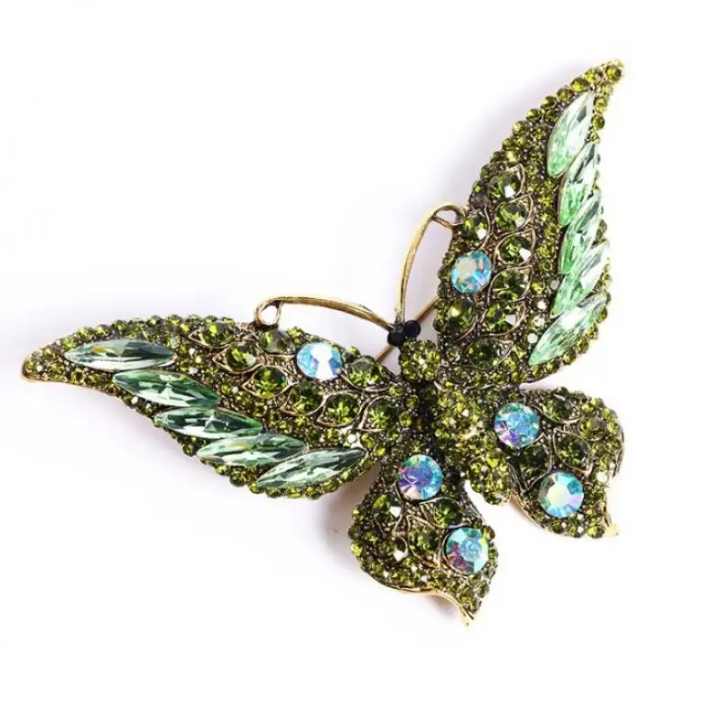 Luxury Exquisite Full Inlaid Zircon Butterfly Brooch Fashion Ladies Brooch Ladies Wedding Party Dress Pin Jewelry Gift image 3