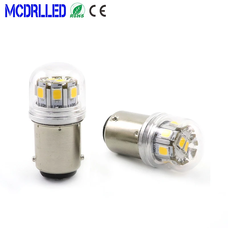 Mcdrlled 48V G18 R10 R5W LED 1156 BA15S Car Bulbs Auto Turn Signal Light Boat Semaphore SMD2835 1.6W White