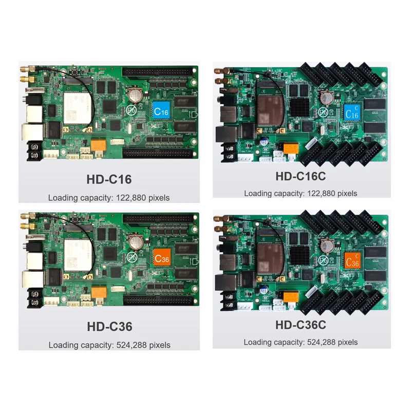 Huidu-Tela LED colorida do cartão de controle Wi-Fi, HD-C16, C16C, suporte 8192 mais alto 512, controle de aplicativos móveis