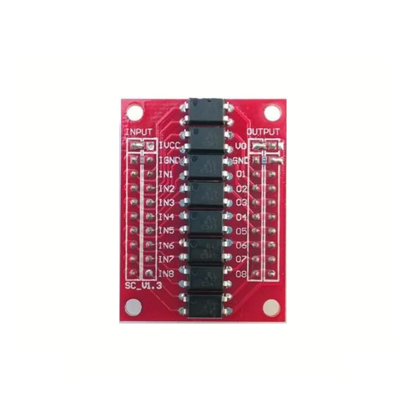 8-Channel Optocoupler Isolation Module/ 3/5/12/24V Positive Phase Amplification