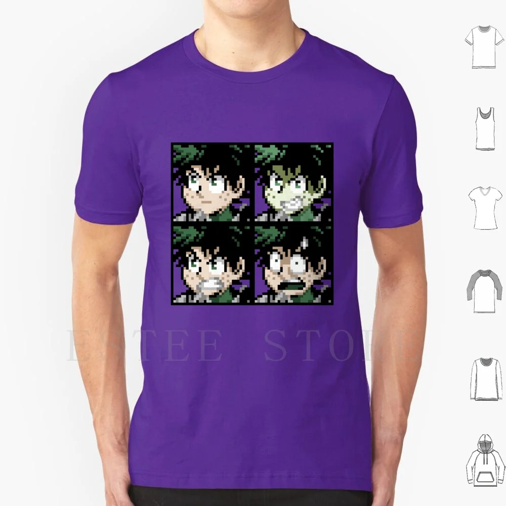 Deku Retro Collage T Shirt Men Cotton 6xl Boku No Hero All Might Deku Anime Retro Gaming Pixel