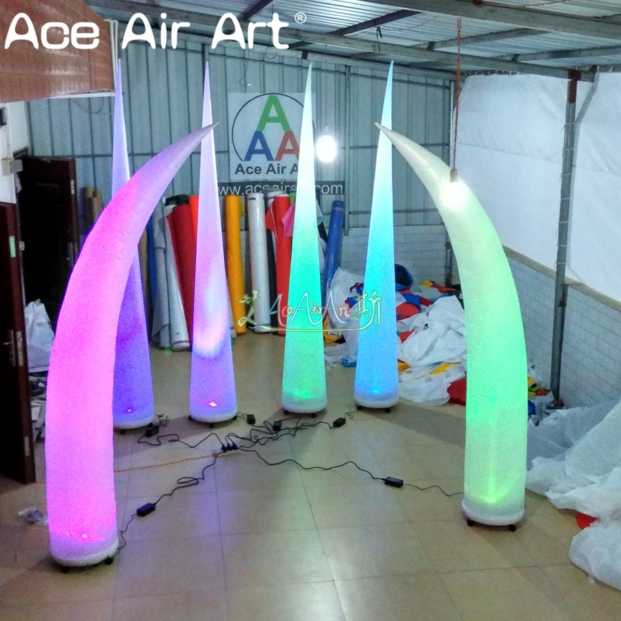 

2 PCS Led Inflatable Lighting Tube Column Air Blown Inflatable Pillar and Cones For DJ and Club Background Decor