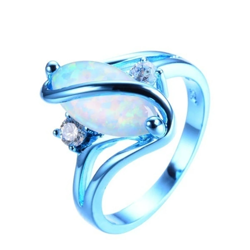2021 New Women Rings Blue Crystal Fine Simple Jewelry Wedding Engagement Bands Anniversary Gift For Girl Rings