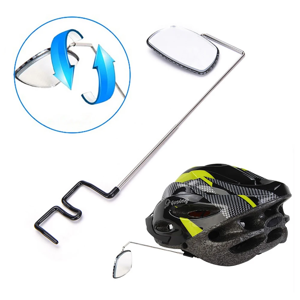 Bicycle Glasses Rearview Mirror 360 Degree Mirror Aluminium Alloy Adjustment Helmet Mount High Definition Lens