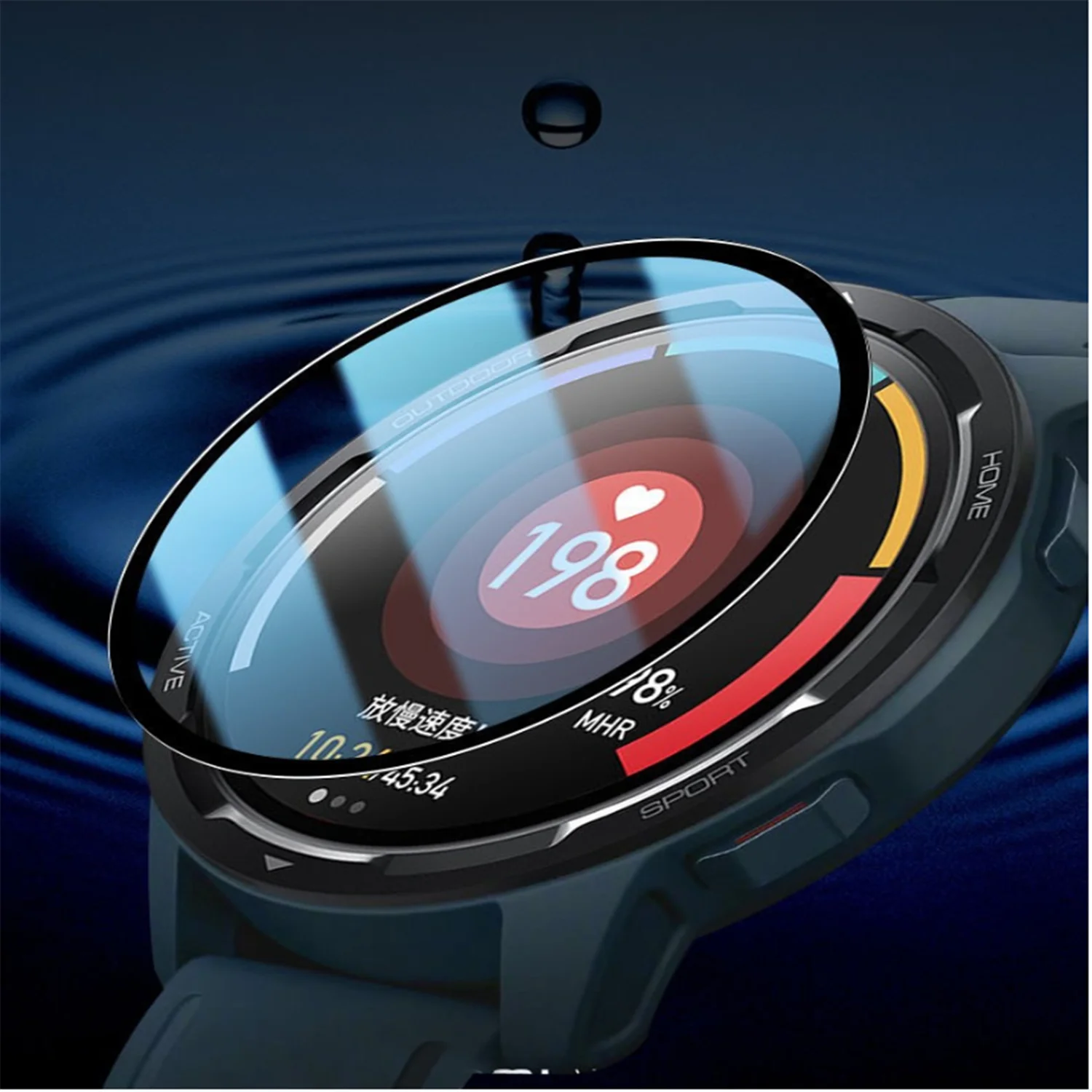 3D Soft Fibre Glass Protective Film Cover For XiaoMi Watch Color 2 Sports Full Tempered Glass Screen Protector Case for Mi Watch