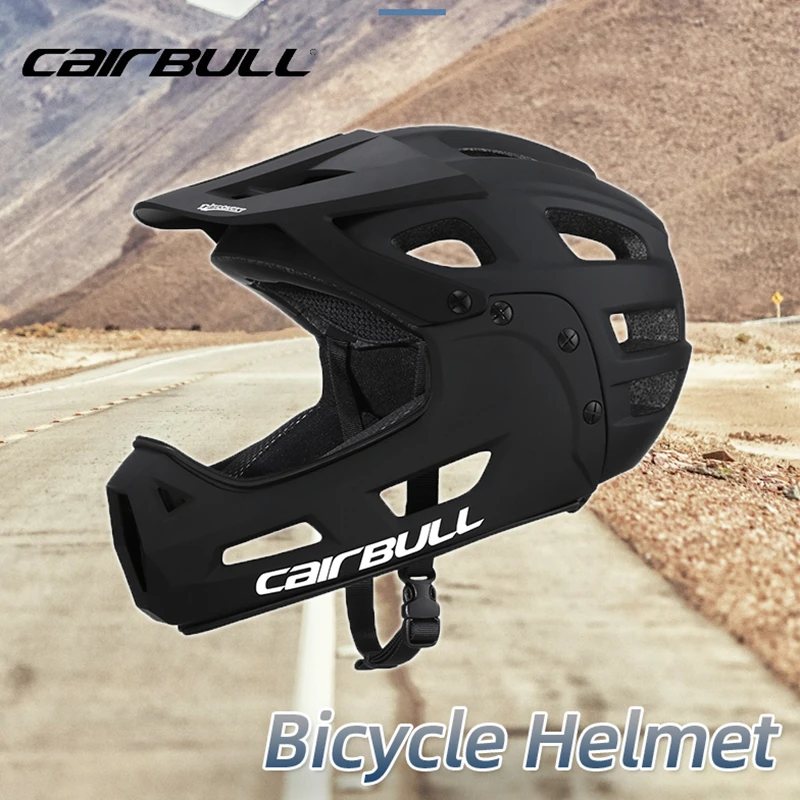 Casco integrale Cairbull per adulti, casco DH MTB, modellato integralmente, caschi da ciclismo per mountain bike, 54-61 cm